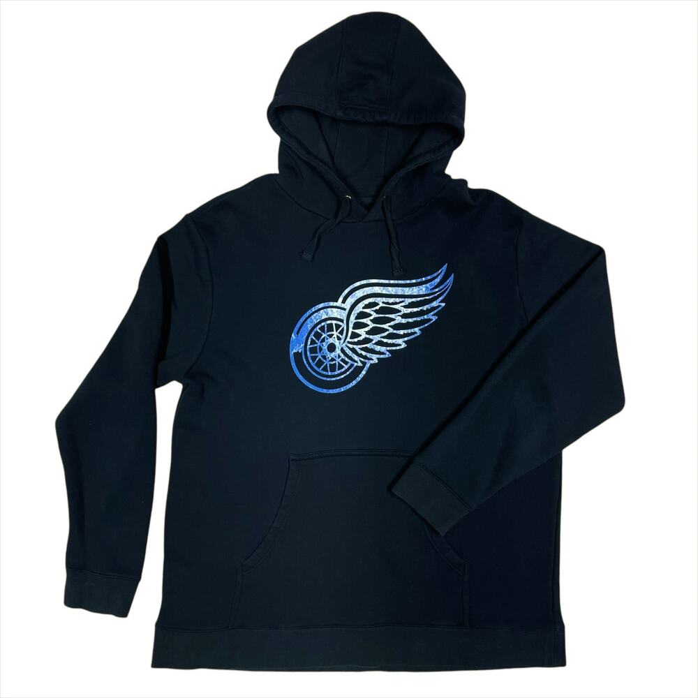 NHL FANATICS Women's Rinkside Detroit Red Wings Black Pond Hockey Hoodie Sz 2XL
